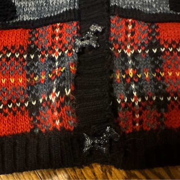 Heartworks Girls Size 10-12 Red Plaid Holiday Sweater Scottish Terrier Dogs - Picture 7 of 13